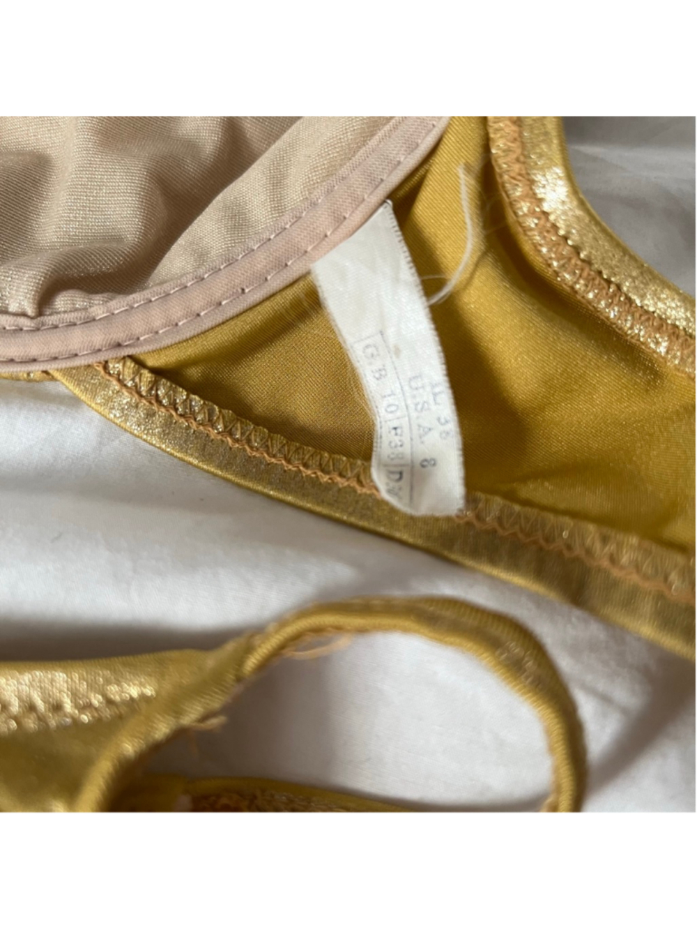 Vintage Gottex Gold Metallic Dazzle Bikini Set Size 8 XS/S RARE - Picture 7 of 10